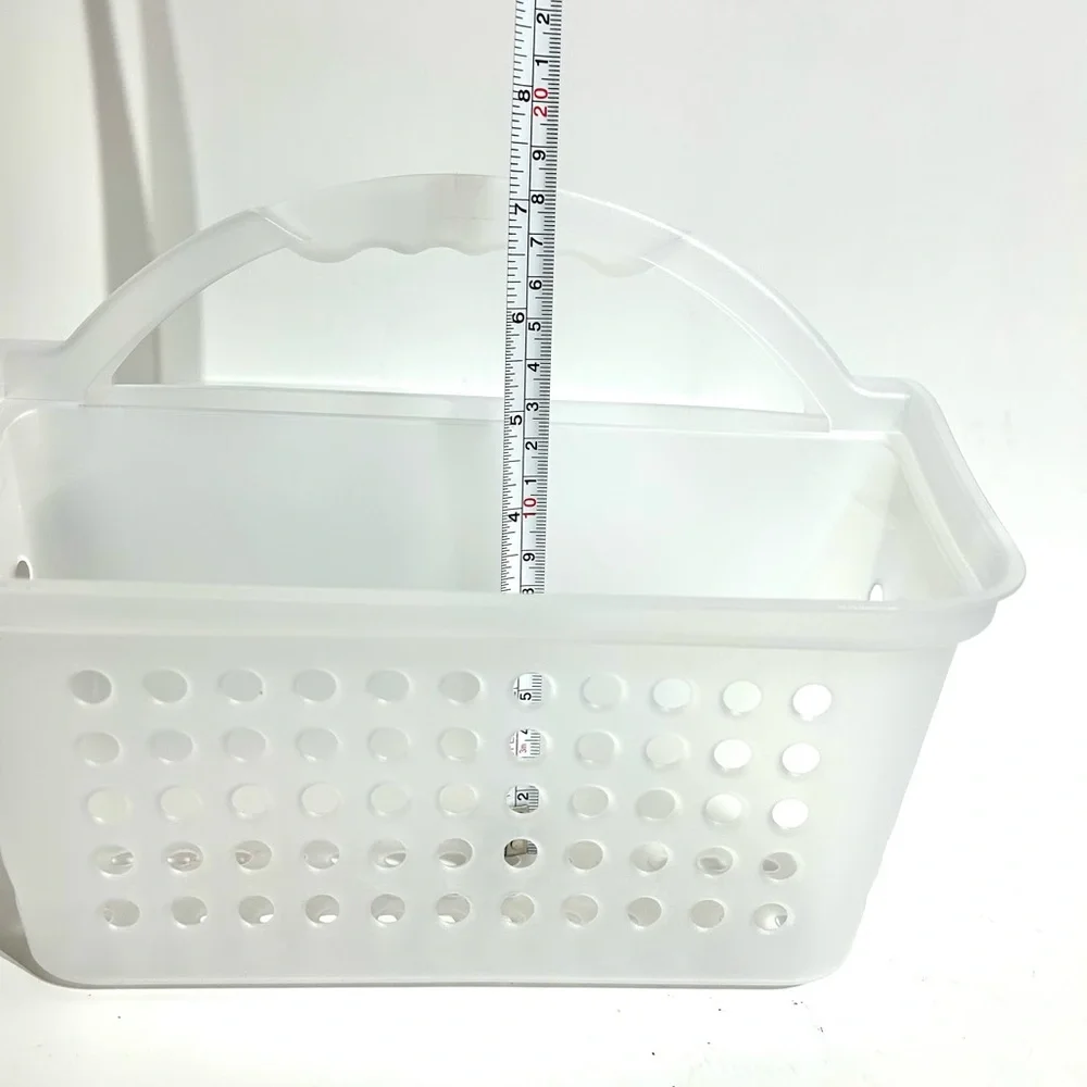 Shower Bath Caddy with Handle 3 Compartments Clear Sturdy Plastic College Dorm